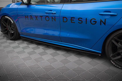 Maxton Seitenschweller Ansatz für V.2 für Ford Focus ST / ST-Line Mk4 schwarz Hochglanz