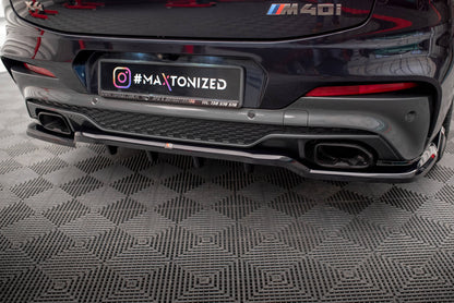Maxton Mittlerer Diffusor Heck Ansatz DTM Look für V.2 BMW X4 M40i G02 schwarz Hochglanz