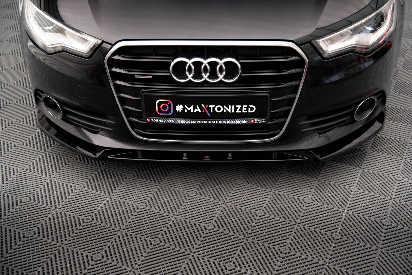 Maxton Front Ansatz V.2 für Audi A6 C7 schwarz Hochglanz