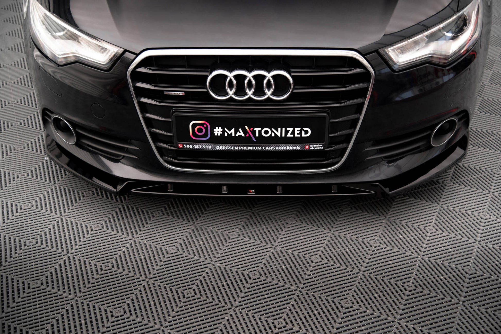 Maxton Front Ansatz V.2 für Audi A6 C7 schwarz Hochglanz