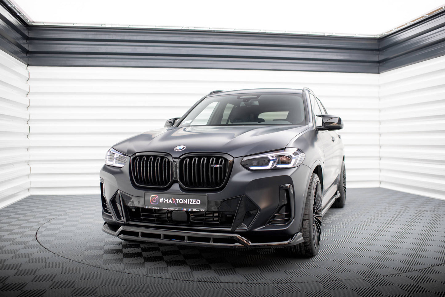Maxton Front Ansatz für BMW X3 M-Paket G01 Facelift schwarz Hochglanz