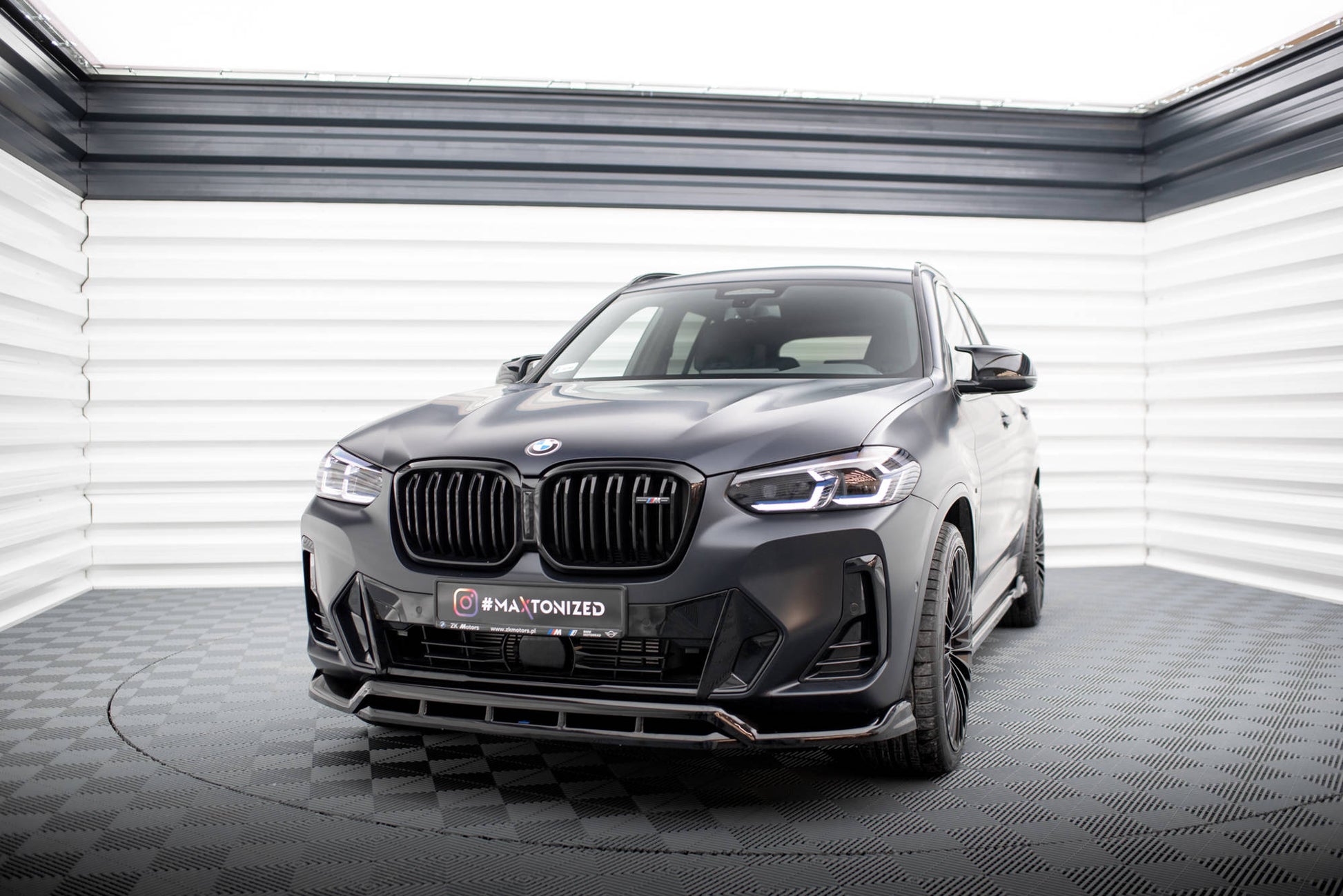 Maxton Front Ansatz für BMW X3 M-Paket G01 Facelift schwarz Hochglanz