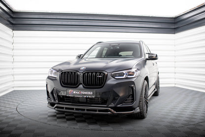 Maxton Front Ansatz für BMW X3 M-Paket G01 Facelift schwarz Hochglanz
