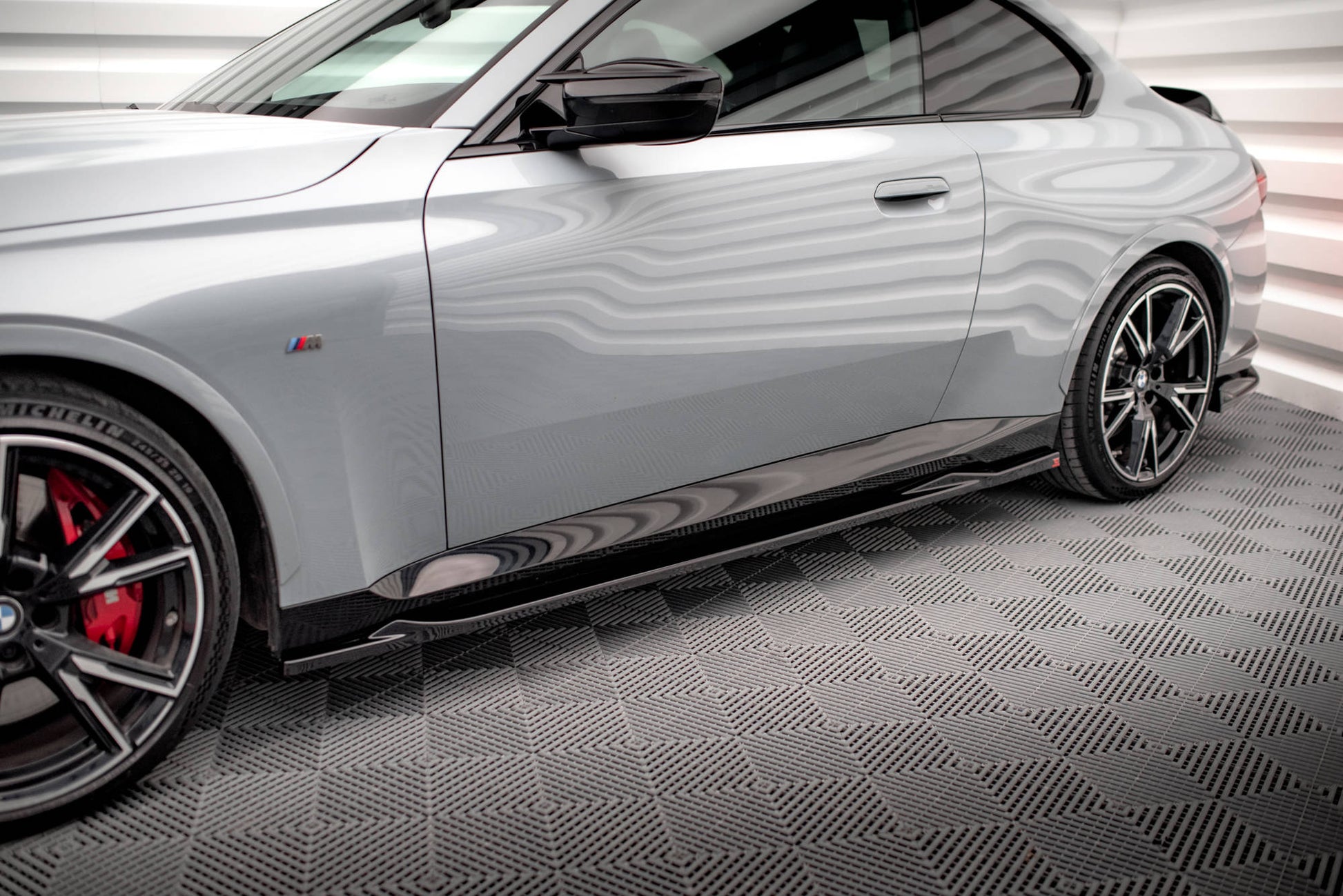 Maxton Seitenschweller Ansatz für V.2 für BMW 2 Coupe M-Paket / M240i G42 schwarz Hochglanz
