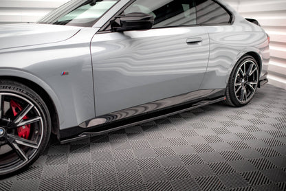 Maxton Seitenschweller Ansatz für V.2 für BMW 2 Coupe M-Paket / M240i G42 schwarz Hochglanz