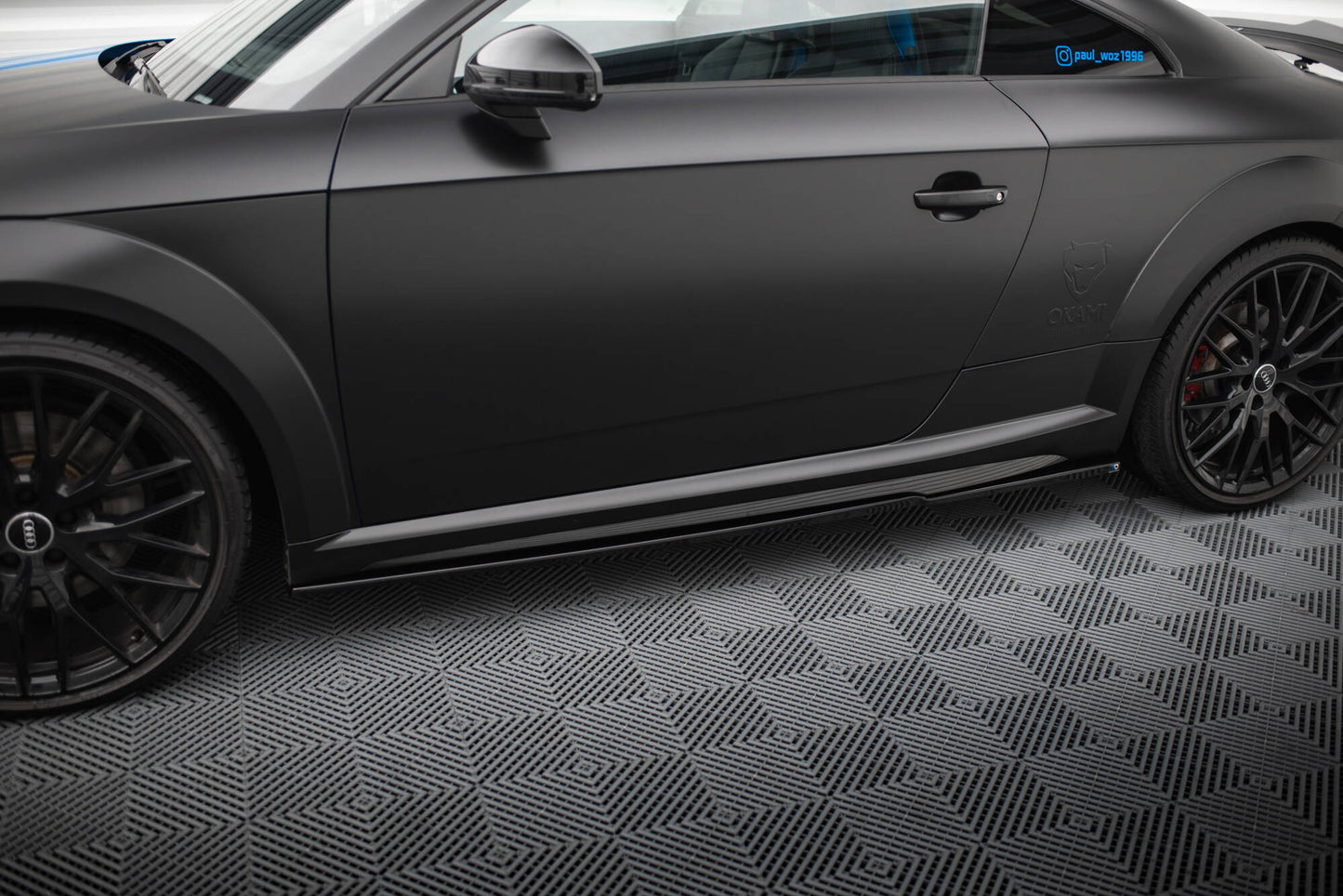 Maxton Seitenschweller Ansatz für Audi TT S 8S Facelift schwarz Hochglanz