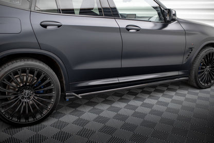 Maxton Seitenschweller Ansatz für BMW X3 M-Paket G01 Facelift schwarz Hochglanz