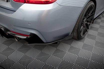 Maxton Street Pro Heck Ansatz Flaps Diffusor +Flaps für BMW 4er35i Coupe M-Paket F32 schwarz Hochglanz