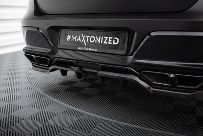 Maxton Mittlerer Diffusor Heck Ansatz DTM Look für BMW M760e G70 schwarz Hochglanz