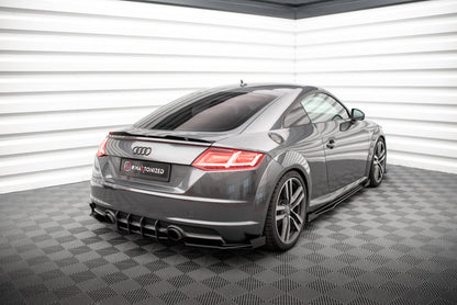 Maxton Hintere Seiten Flaps für Audi TT S-Line 8S schwarz Hochglanz