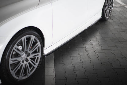 Maxton Seitenschweller Ansatz für V.2 für Audi RS7 C7 Facelift schwarz Hochglanz