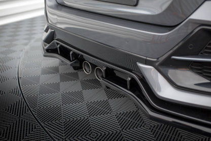 Maxton Mittlerer Diffusor Heck Ansatz DTM Look für Honda Civic Sport Mk 10 Facelift schwarz Hochglanz