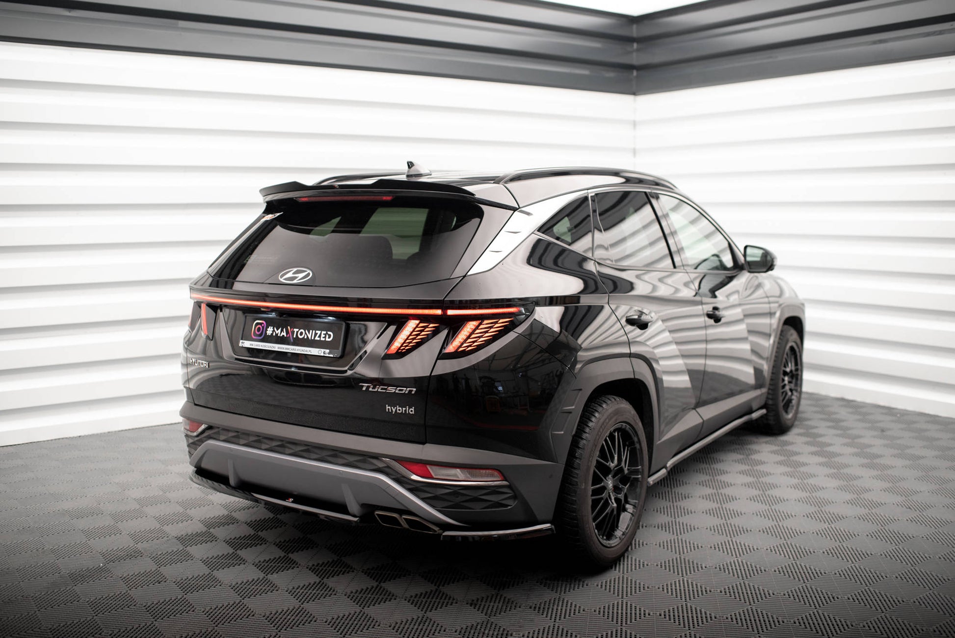 Maxton Heck Ansatz Flaps Diffusor für Hyundai Tucson Mk4 schwarz Hochglanz