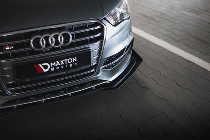 Maxton Front Flaps Audi S3 / A3 S-Line Limousine 8V schwarz Hochglanz