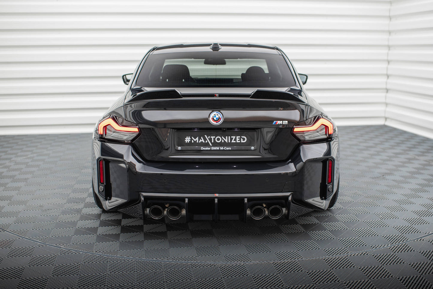 Maxton Diffusor Heck Ansatz V.1 für BMW M2 G87 schwarz Hochglanz