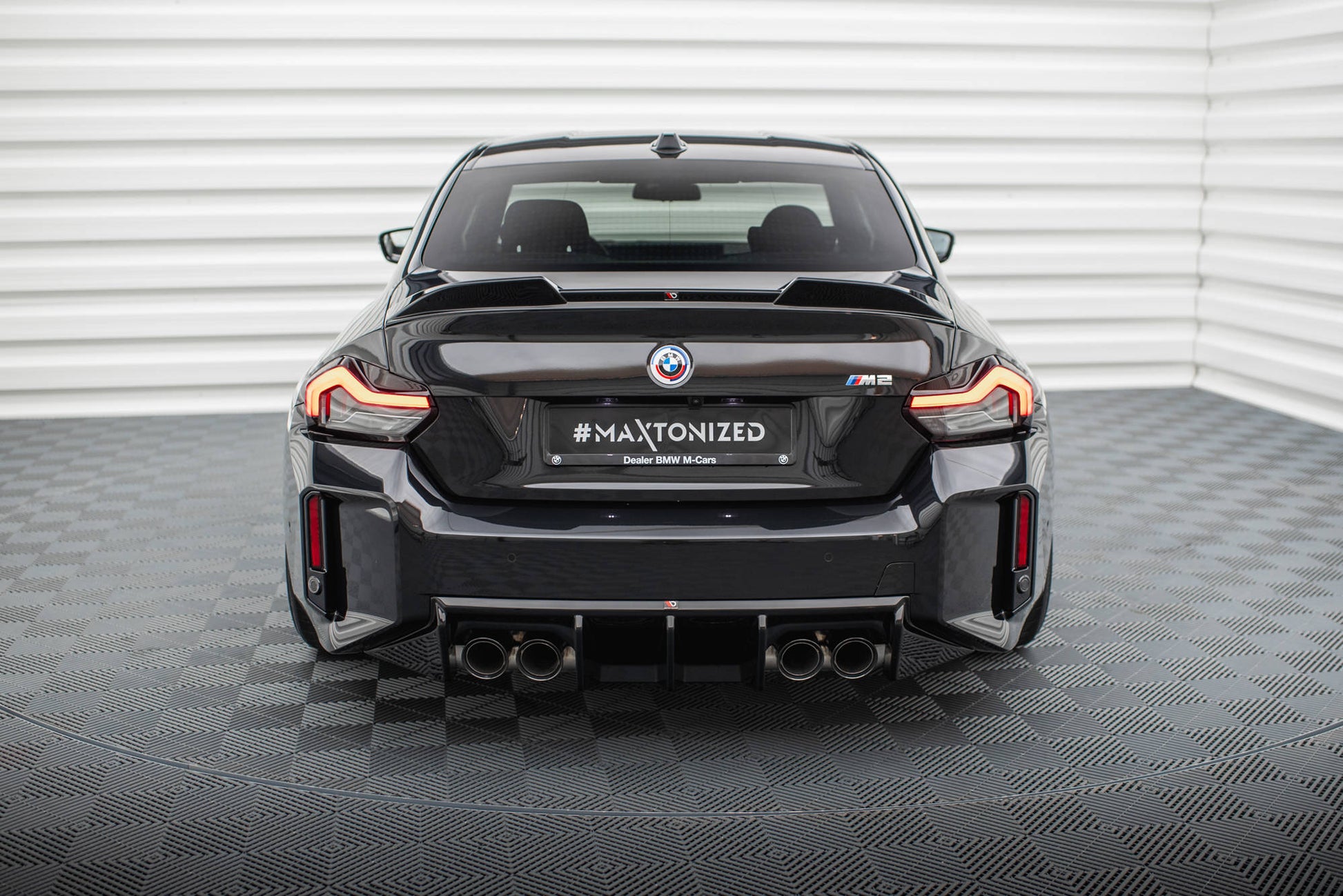 Maxton Diffusor Heck Ansatz V.1 für BMW M2 G87 schwarz Hochglanz