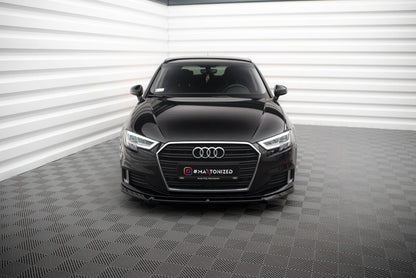 Maxton Front Ansatz V.2 für Audi A3 Sportback 8V Facelift schwarz Hochglanz