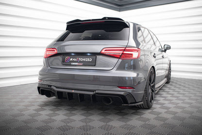 Maxton Diffusor Heck Ansatz für Audi A3 S-Line Sportback 8V Facelift (Version mit Einzelauspuff auf beiden Seiten)
