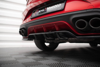 Maxton Mittlerer Diffusor Heck Ansatz DTM Look für Cupra Leon Hatchback Mk1 schwarz Hochglanz
