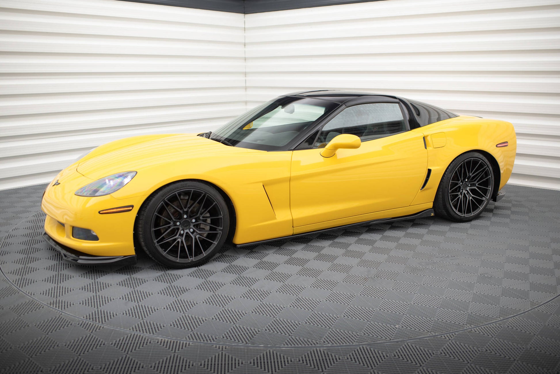 Maxton Seitenschweller Ansatz für Chevrolet Corvette C6 schwarz Hochglanz