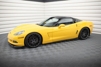 Maxton Seitenschweller Ansatz für Chevrolet Corvette C6 schwarz Hochglanz