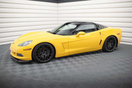 Maxton Seitenschweller Ansatz für Chevrolet Corvette C6 schwarz Hochglanz
