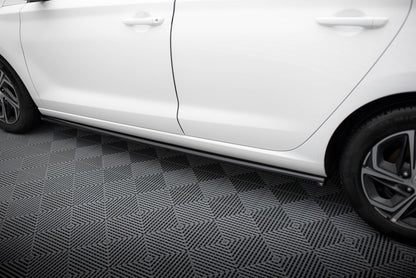 Maxton Seitenschweller Ansatz für Hyundai I30 Mk3 Facelift schwarz Hochglanz