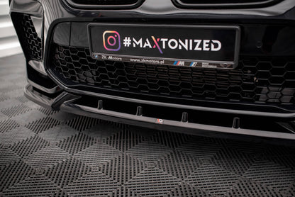 Maxton Front Ansatz V.2 für BMW X6 M F96 schwarz Hochglanz