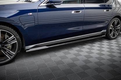 Maxton Seitenschweller Ansatz für BMW 7 M-Paket G70 schwarz Hochglanz