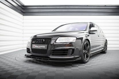Maxton Street Pro Front Ansatz für +Flaps für + Flaps Audi RS6 Avant C6 schwarz Hochglanz