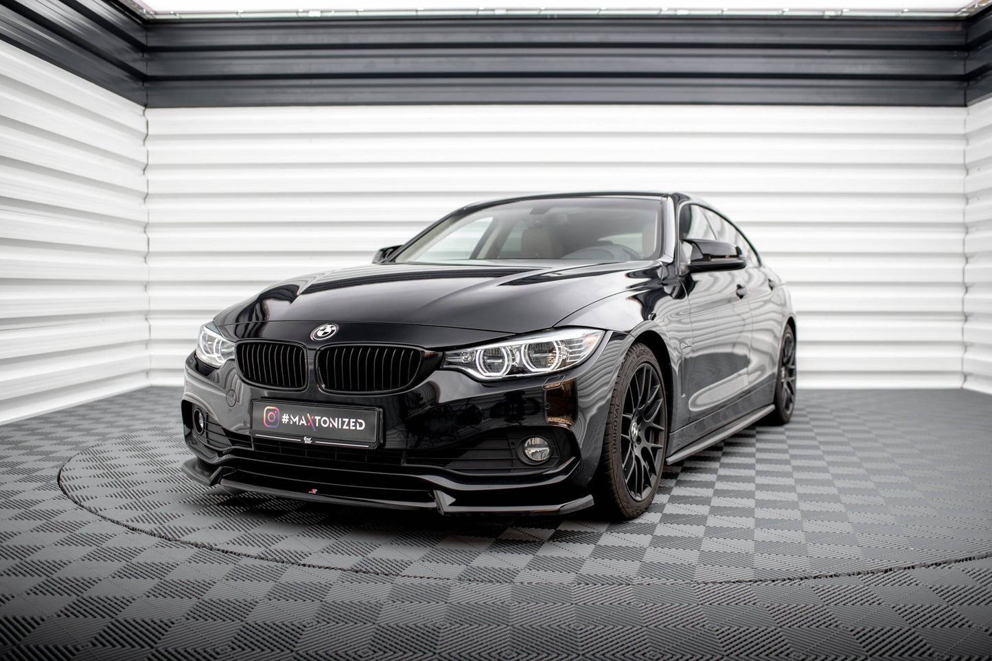 Maxton Front Ansatz V.2 für BMW 4er Coupe / Gran Coupe / Cabrio F32 / F36 / F33 schwarz Hochglanz