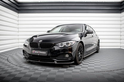 Maxton Front Ansatz V.2 für BMW 4er Coupe / Gran Coupe / Cabrio F32 / F36 / F33 schwarz Hochglanz