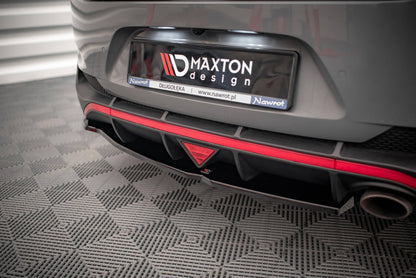 Maxton Heck Ansatz Flaps Diffusor für Hyundai I30 Fastback N-Line Mk3 Facelift schwarz Hochglanz