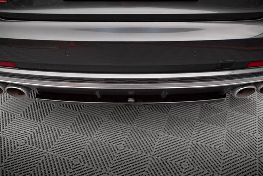 Maxton Mittlerer Diffusor Heck Ansatz für Audi S8 D5 schwarz Hochglanz
