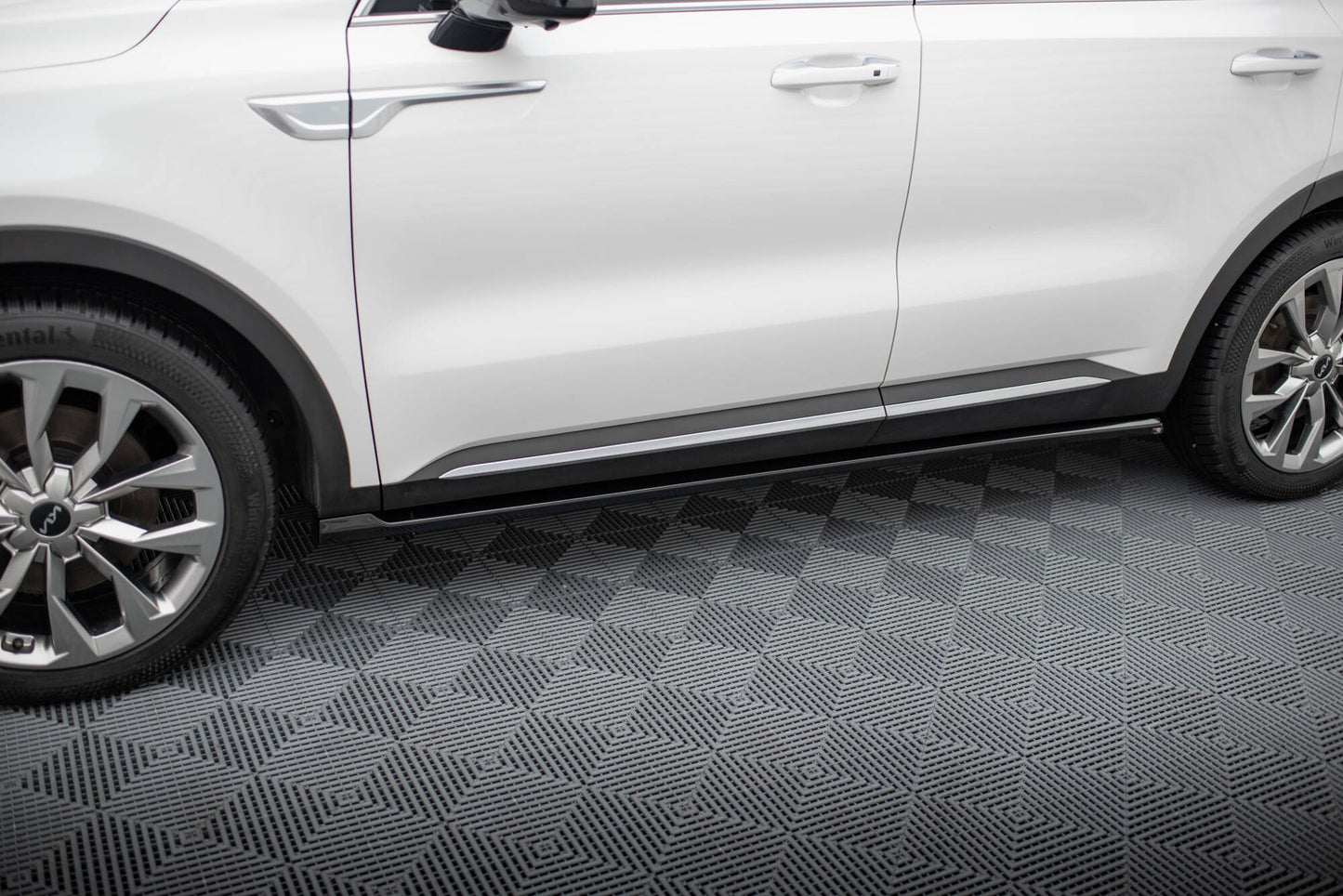 Maxton Seitenschweller Ansatz für Kia Sorento Mk4 schwarz Hochglanz