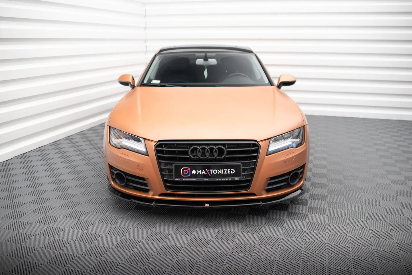 Maxton Front Ansatz V.1 für Audi A7 C7 schwarz Hochglanz