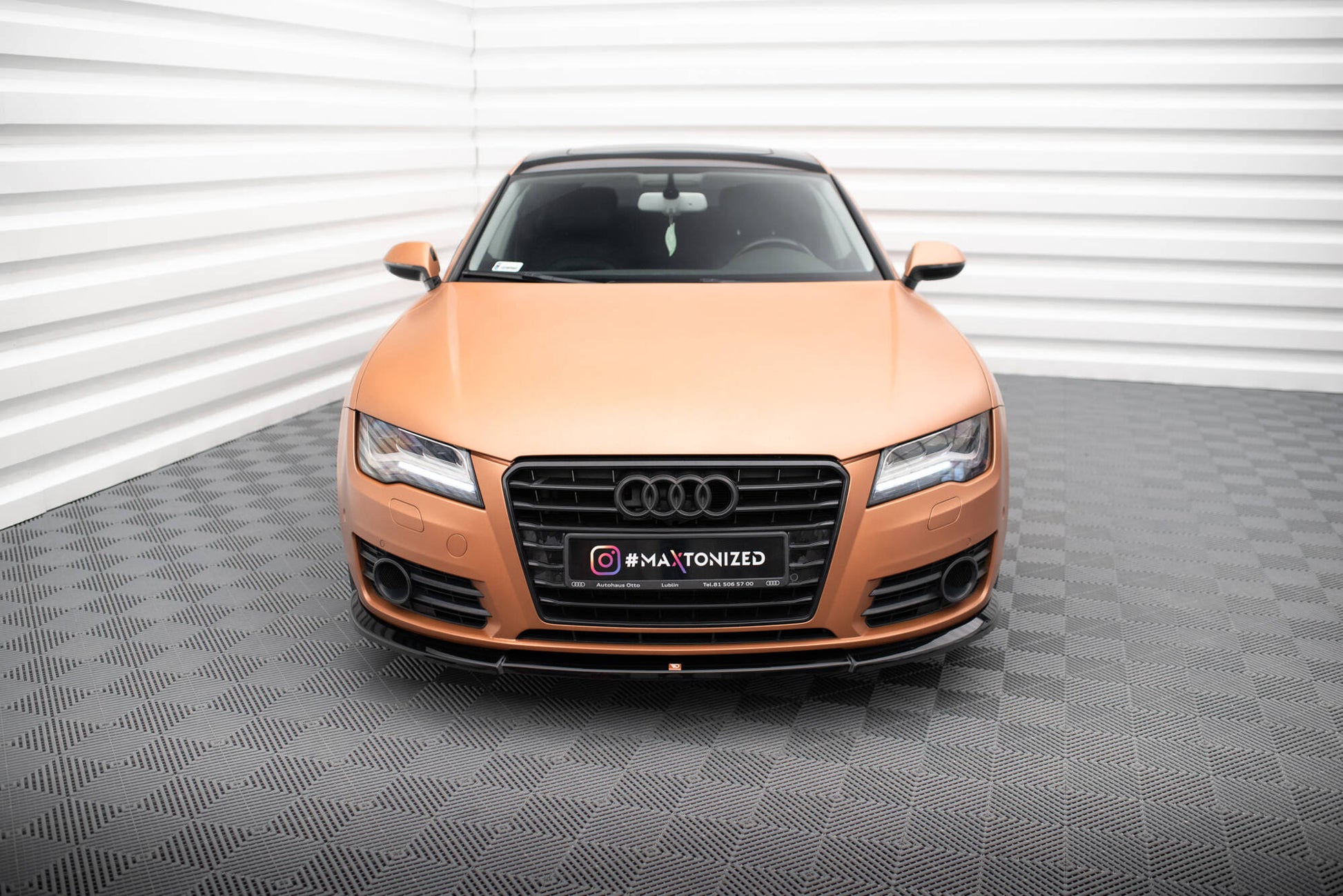 Maxton Front Ansatz V.1 für Audi A7 C7 schwarz Hochglanz