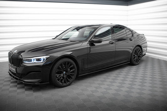 Maxton Seitenschweller Ansatz für BMW 7 G11 Facelift schwarz Hochglanz