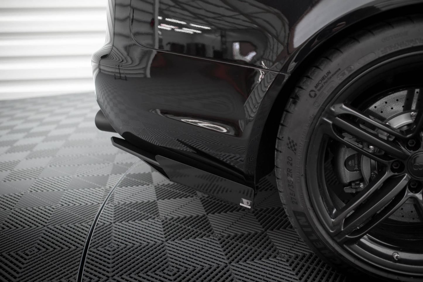 Maxton Street Pro Heck Ansatz Flaps Diffusor +Flaps für Audi RS6 Avant C6 schwarz Hochglanz
