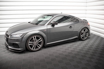 Maxton Seitenschweller Ansatz für Audi TT S-Line 8S schwarz Hochglanz