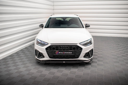 Maxton Front Ansatz V.2 für Audi A4 S-Line / S4 B9 Facelift schwarz Hochglanz