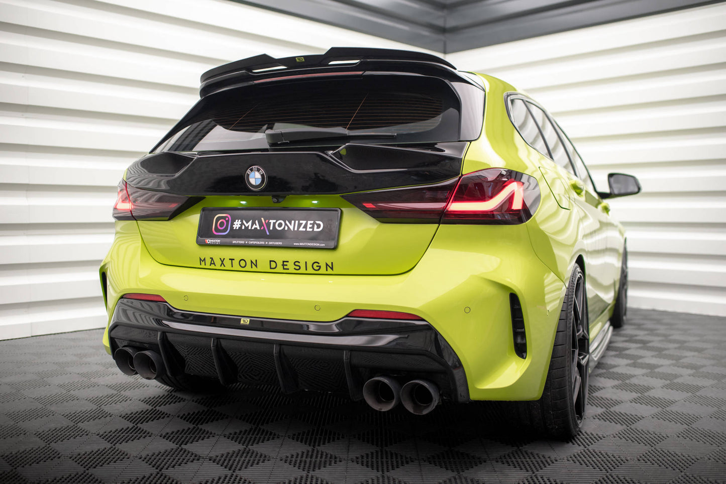 Maxton Diffusor Heck Ansatz V.3 für BMW 1er F40 M-Paket/ M135i (Doppelauspuffversion)