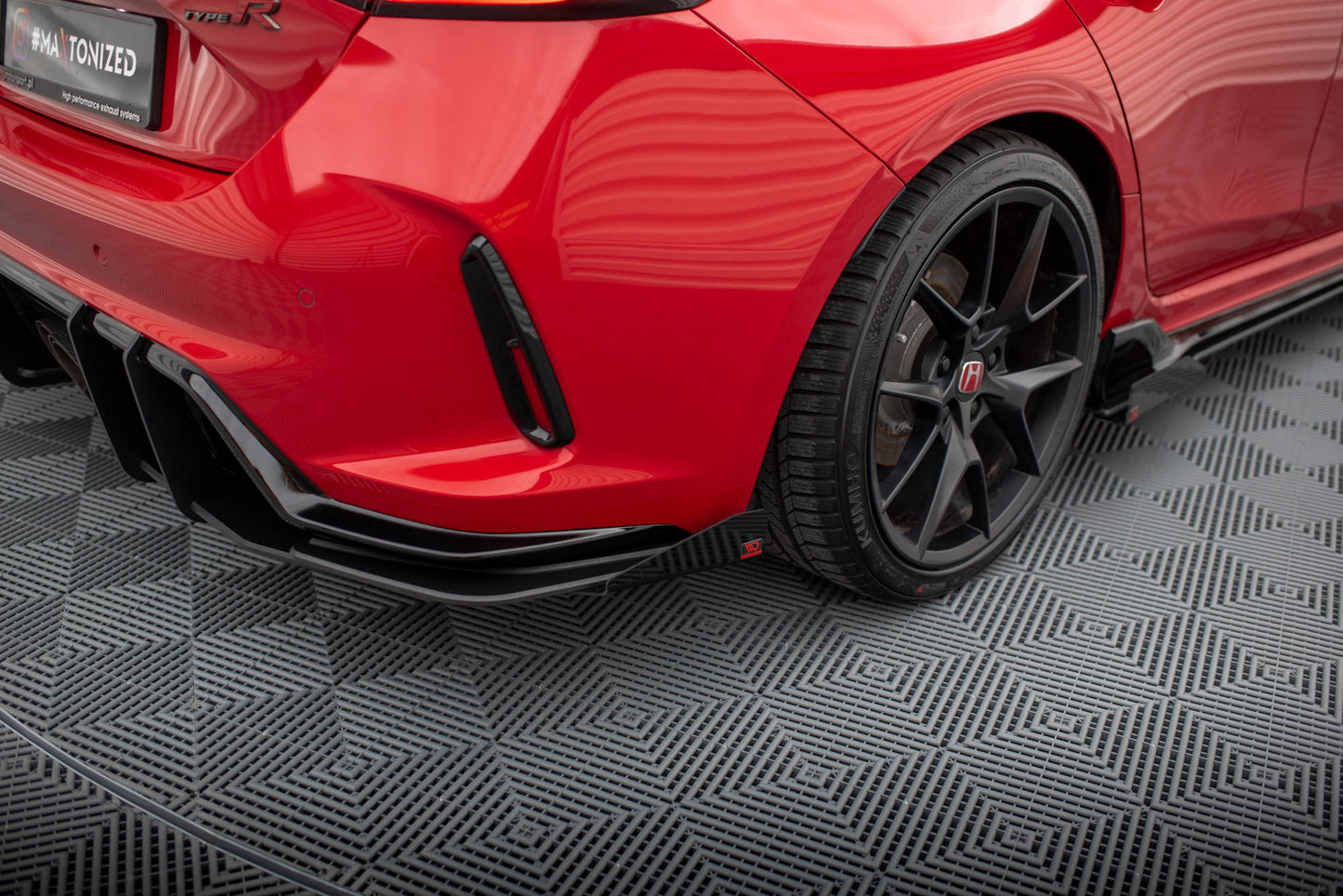 Maxton Street Pro Heck Ansatz Flaps Diffusor +Flaps für Honda Civic Type-R Mk 11 schwarz Hochglanz