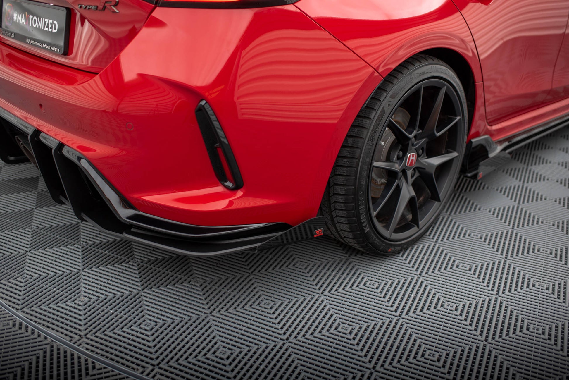 Maxton Street Pro Heck Ansatz Flaps Diffusor +Flaps für Honda Civic Type-R Mk 11 schwarz Hochglanz