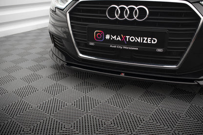 Maxton Front Ansatz V.2 für Audi A3 Sportback 8V Facelift schwarz Hochglanz