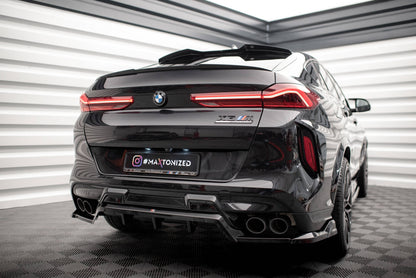 Maxton Mittlerer Diffusor Heck Ansatz DTM Look für BMW X6 M F96 schwarz Hochglanz