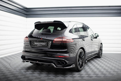 Maxton Spoiler CAP für 3D Porsche Cayenne Mk2 Facelift schwarz Hochglanz