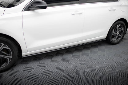 Maxton Seitenschweller Ansatz für Hyundai I30 Mk3 Facelift schwarz Hochglanz