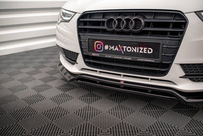 Maxton Front Ansatz V.2 für Audi A5 Coupe / Sportback 8T Facelift schwarz Hochglanz