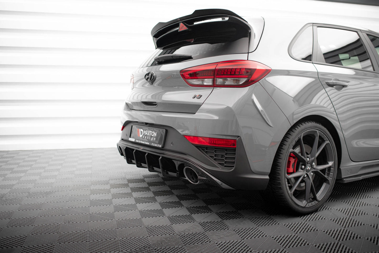 Maxton Diffusor Heck Ansatz für Hyundai I30 N Hatchback Mk3 Facelift schwarz Hochglanz